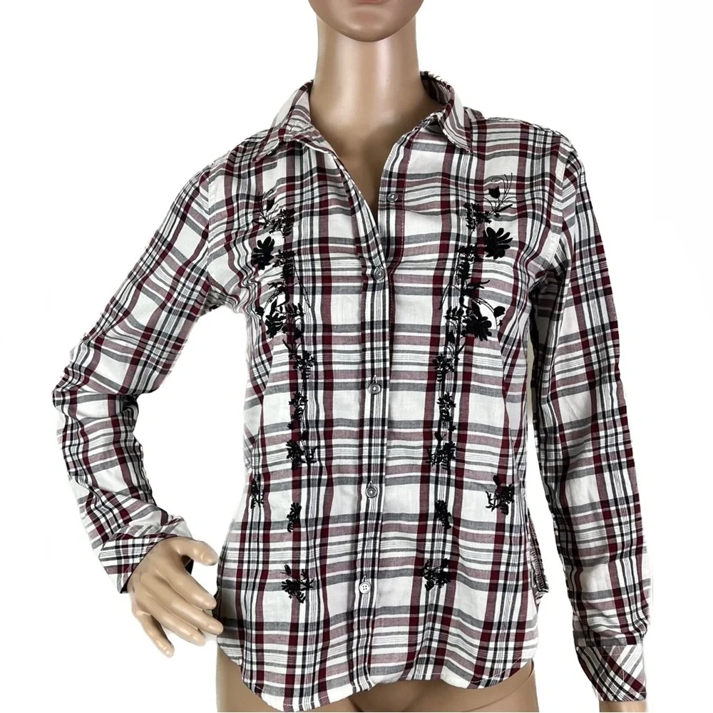 NEW 7 FOR ALL MANKIND PLAID BUTTON-DOWN SHIRT